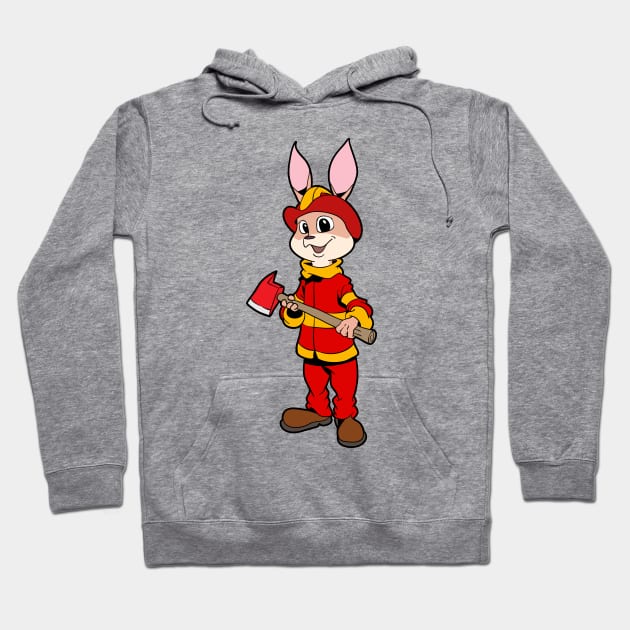 Fireman Bunny Hoodie by Modern Medieval Design